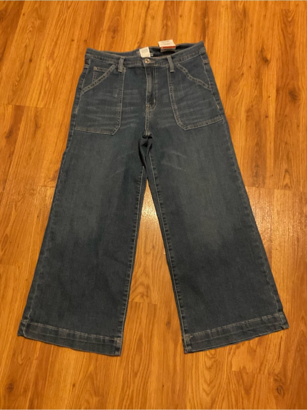 NWT Time And Tru Women's Wide Leg High Rise Dark Wash Jeans Size 10